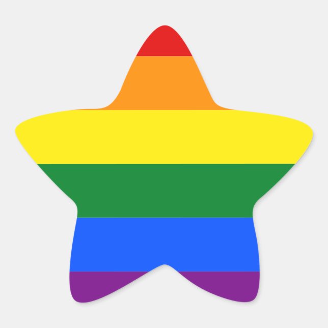 Gay Pride Monat LGBT Regenbogenstreifen farbig Stern-Aufkleber (Vorderseite)