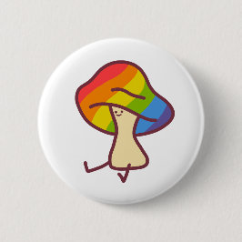 Gay Pride Mushroom Pin Button