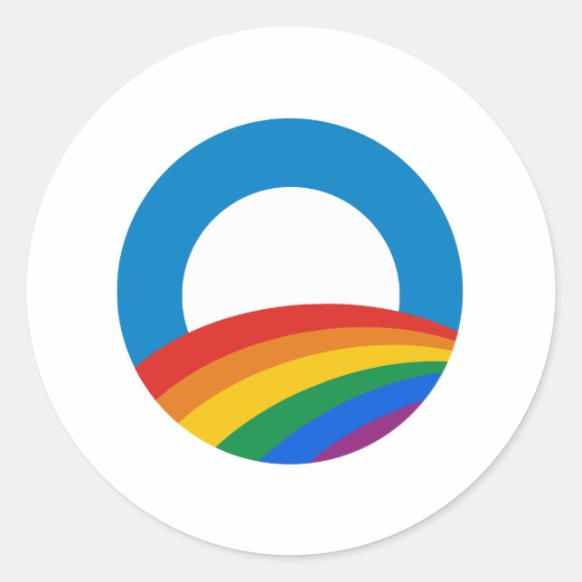 Gay Pride Obama Runder Aufkleber (Vorderseite)