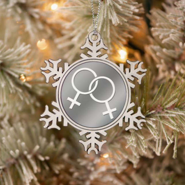 Gay Pride Ornament Personalisierte Lesbische Liebe (Baum)