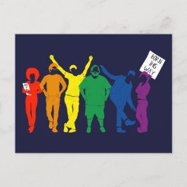 Gay Pride Parade Rainbow Cfarbene Menschen Postkarte
