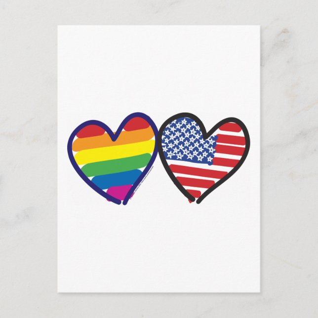Gay Pride Patriotic USA Postkarte (Vorderseite)