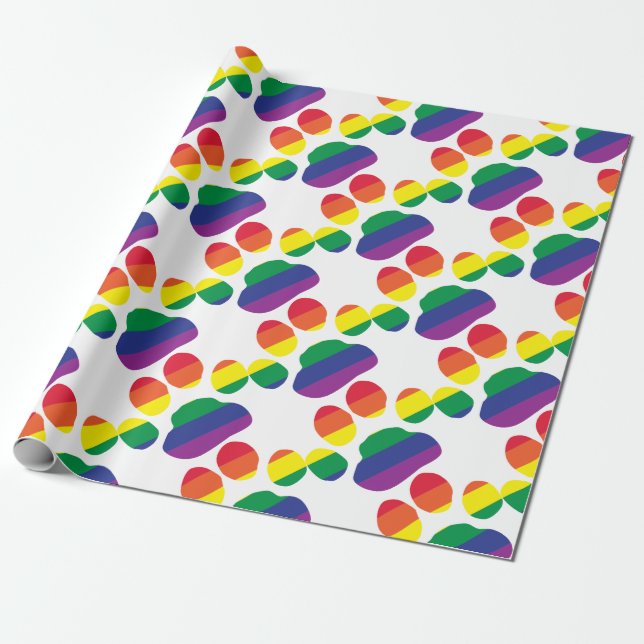 Gay-Pride-Paw-Print Geschenkpapier (Ungerollt)