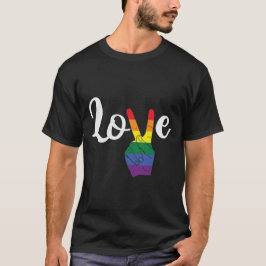 Gay Pride Peace Sign Liebe T-Shirt