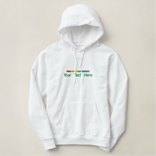 Gay Pride Personalisiert Streifen Bestickter Hoodie