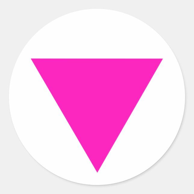 Gay Pride "PINK TRIANGLE" Runder Aufkleber (Vorderseite)