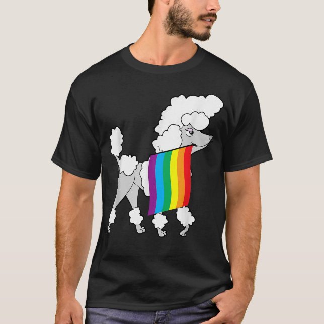 Gay Pride Poodle  T-Shirt (Vorderseite)
