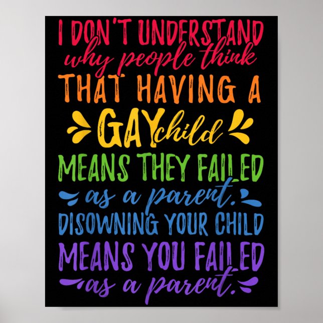 Gay Pride - Proud Parent Mom Dad Parenting Quote  Poster (Vorne)