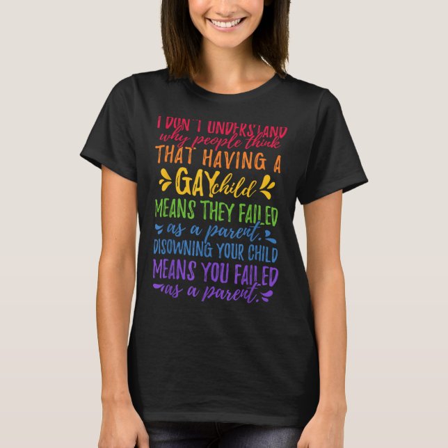 Gay Pride - Proud Parent Mom Dad Parenting Quote  T-Shirt (Vorderseite)
