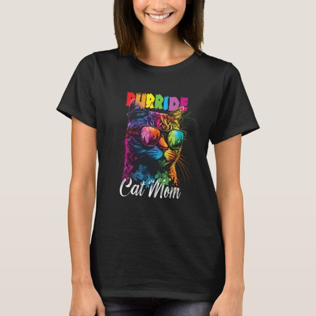 Gay Pride Purride Cat Mother LGBT Pride Month Cute T-Shirt (Vorderseite)
