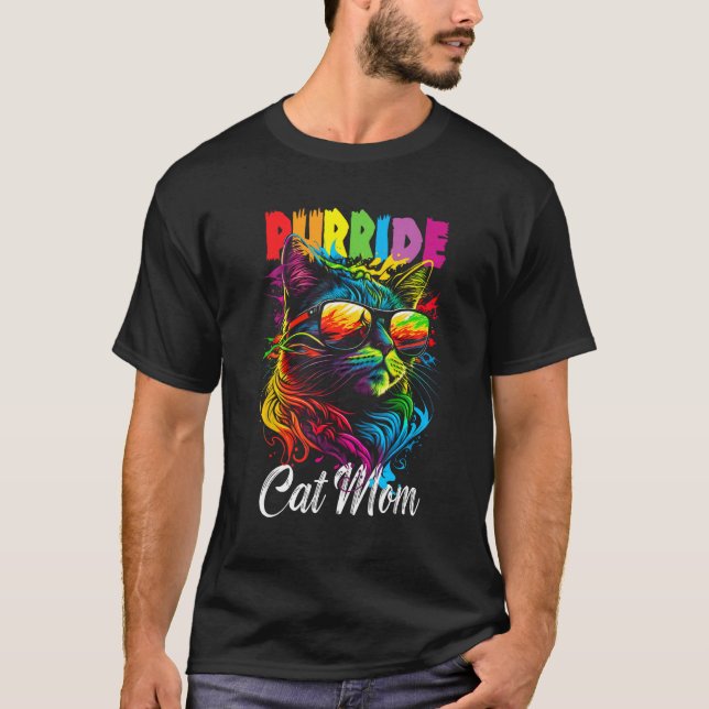 Gay Pride Purride Cat Mother LGBT Pride Month Cute T-Shirt (Vorderseite)