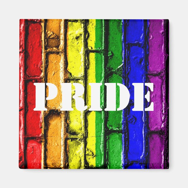Gay pride Rainbow Bricks aimant (Devant)