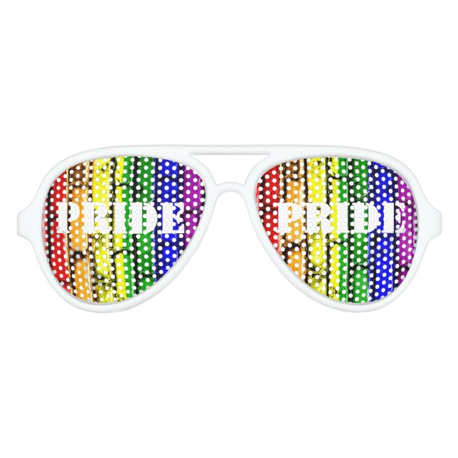 Gay Pride Rainbow Bricks Aviator Sun Brillen (Vorderseite)