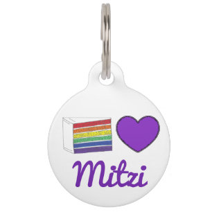 Gay Pride Rainbow Cake Lila Heart Pet Hund Tiermarke