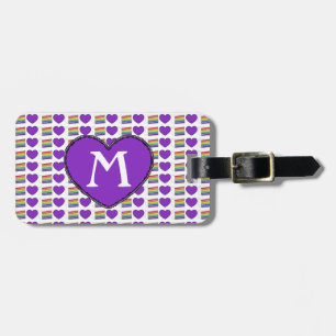 Gay Pride Rainbow Cake Lila Hefemonogramm Gepäckanhänger