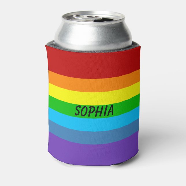 Gay pride Rainbow Can ou porte-bouteilles Nom pers (Can Dos)