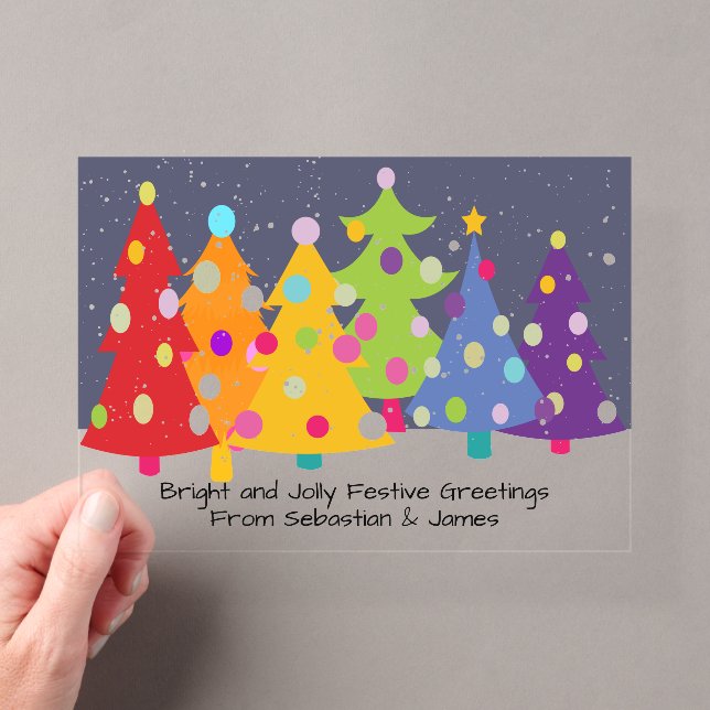 Gay Pride Rainbow Christmas Trees LGBT Acryleinladungen (Insitu (Handheld))