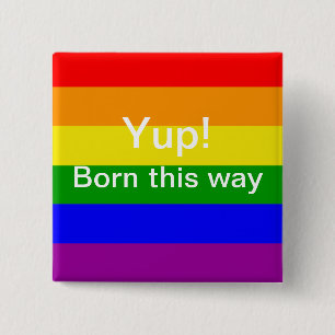 Gay Pride Rainbow-Fahne geboren Button