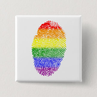 Gay Pride Rainbow Fingerprint Button