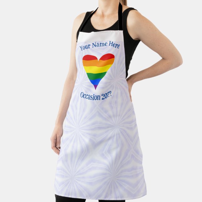 Gay Pride Rainbow Flag Herzstück Funky Personalisi Schürze (InSitu)