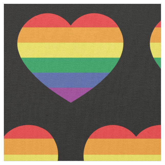 Gay Pride Rainbow Flag Liebe Herz Stoff (Nahaufnahme)