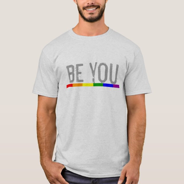 Gay Pride Rainbow Flag sein T-Shirt (Vorderseite)