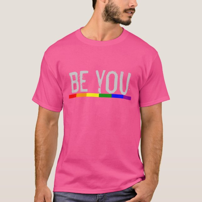 Gay Pride Rainbow Flag sein T-Shirt (Vorderseite)