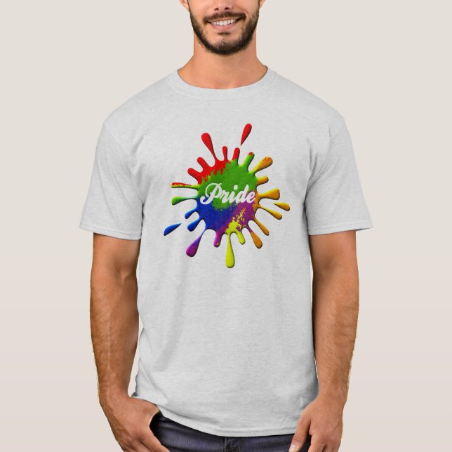 Gay Pride-Rainbow-Flag-Splash T-Shirt (Vorderseite)