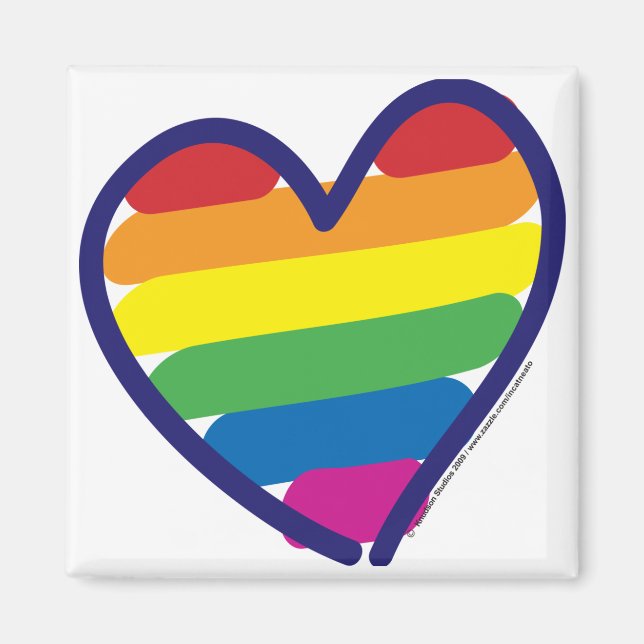 Gay Pride Rainbow Heart Magnet (Vorne)