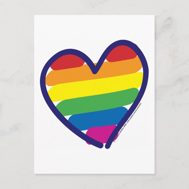 Gay Pride Rainbow Heart Postkarte (Vorderseite)