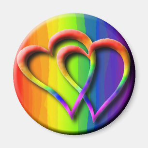 Gay Pride Rainbow Hearts LGBT-Verflechtungen Magnet