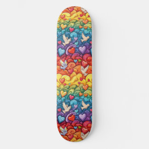Gay Pride-Rainbow-Herz-LGBTQ+-Skateboard Skateboard