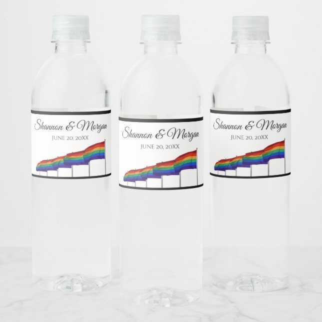Gay Pride Rainbow Hochzeitwasser Flasche Großes Et (Flaschen)