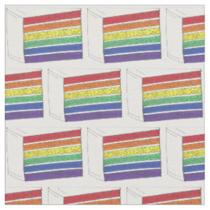 Gay Pride Rainbow Layer Wedding Cake Slice LGBTQ Stoff