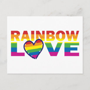 Gay Pride Rainbow Liebe Herz Postkarte