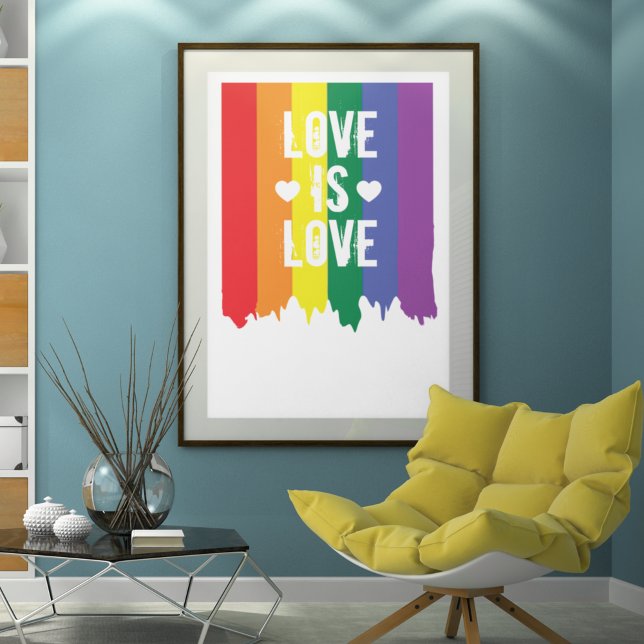 Gay Pride Rainbow Paint Liebe is Liebe Flag Poster (Von Creator hochgeladen)