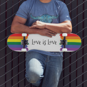 Gay Pride Rainbow Paint Themed Flag Liebe ist Lieb Skateboard