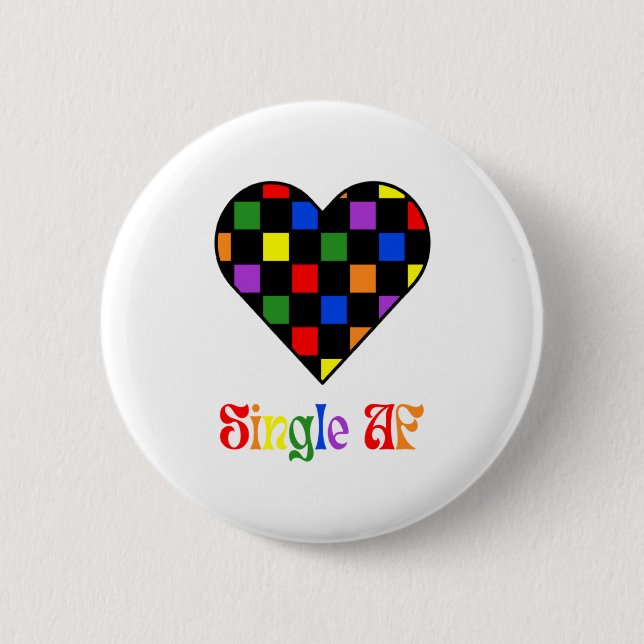 Gay Pride Rainbow Single Af Valentines Day Sarcas  Button (Vorderseite)