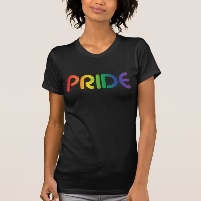 Gay Pride Rainbow Text T - Shirt (Vorderseite)