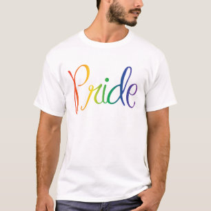 Gay Pride Rainbow Text T - Shirt