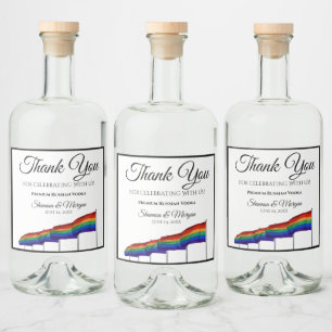 Gay Pride Rainbow Wedding Liquor Flasche Etikett