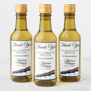 Gay Pride Rainbow Wedding Mini Weinflaschen Etiket Weinetikett