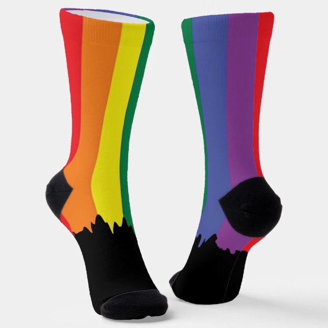 Gay Pride Regenbogen farbige LGBT Socken (Gewinkelt)
