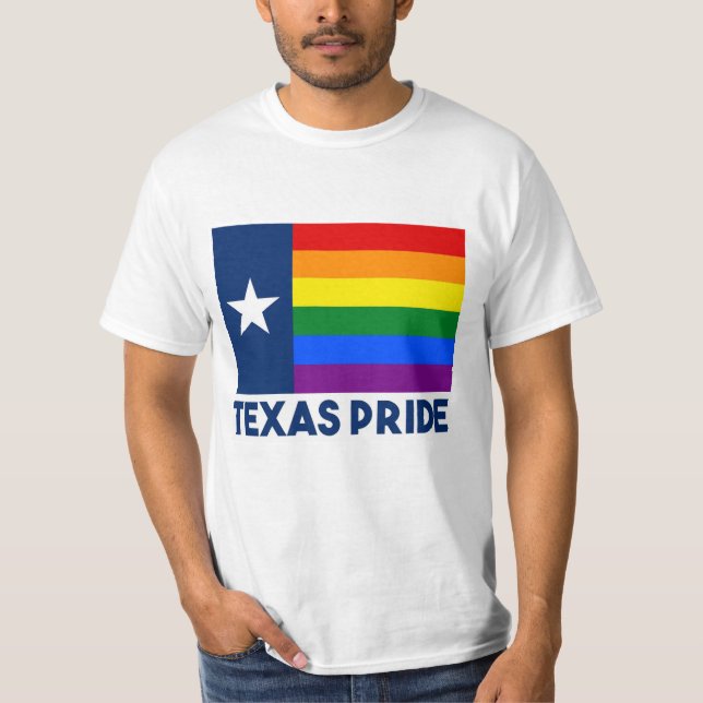 Gay Pride-Regenbogen-Flagge Texas LGBT T-Shirt (Vorderseite)