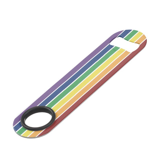Gay Pride-Regenbogen-Flaschen-Öffner Speedflaschenöffner (Rückseite Schrägansicht)