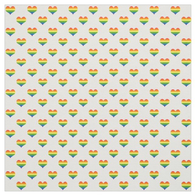 Gay Pride-Regenbogen-Herz-Muster Stoff (Muster)