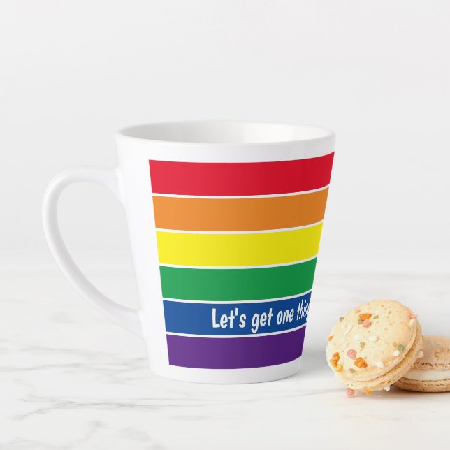 Gay Pride Regenbogen Ihren eigenen Text hinzufügen Milchtasse (Beispiel)