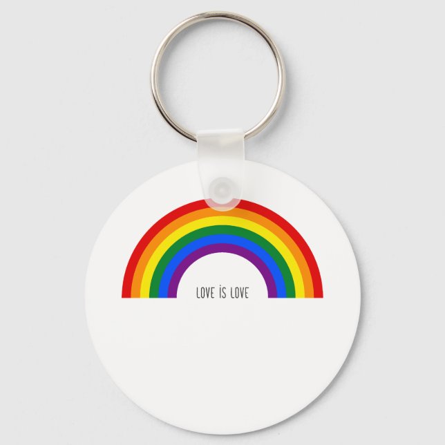Gay Pride Regenbogen. Liebe ist Liebe Schlüsselanhänger (Vorderseite)
