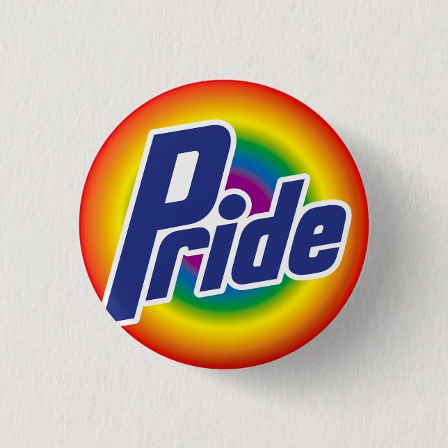Gay Pride-Regenbogen-Logo-Knopf Button (Vorderseite)