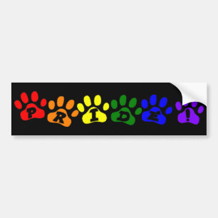 Gay Pride-Regenbogen Pawprints Autoaufkleber